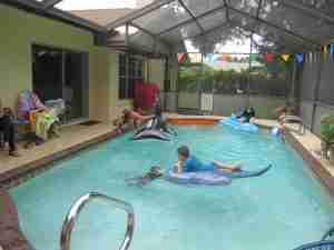 paint concrete pool deck faux rag rugs